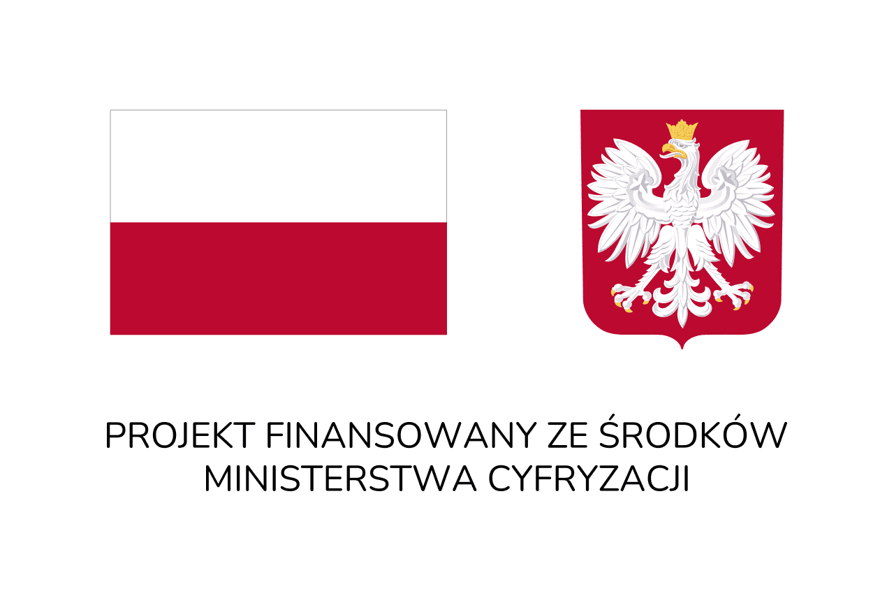 Flaga polska, godło polskie biały orzeł na czerwonym tle w koronie